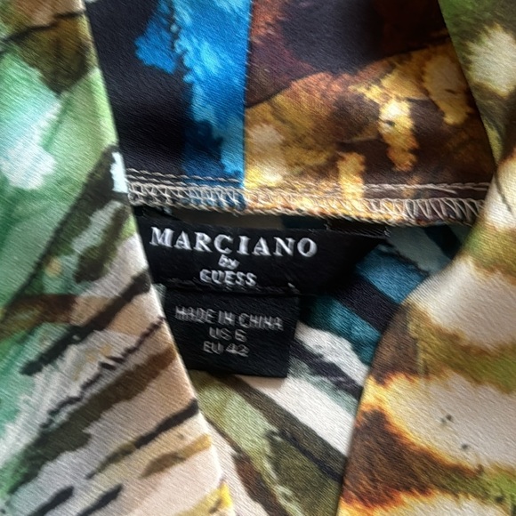 💕Marciano Multi Colour 2 Piece Silky Coordinated Outfit 42 VGUC - Picture 14 of 14